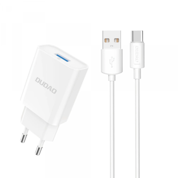 Incarcator Retea Cu Cablu USB-C Dudao A4EU, 10W, 2.1A, 1 x USB-A, Alb
