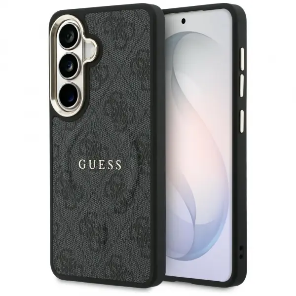 Husa MagSafe pentru Samsung Galaxy S26 Plus S947, Guess, 4G Embossed Ring, Neagra
