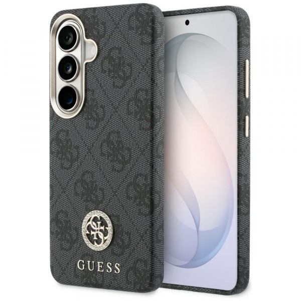 Husa MagSafe pentru Samsung Galaxy S26 Plus S947, Guess, 4G Rhinestone Round Logo, Neagra