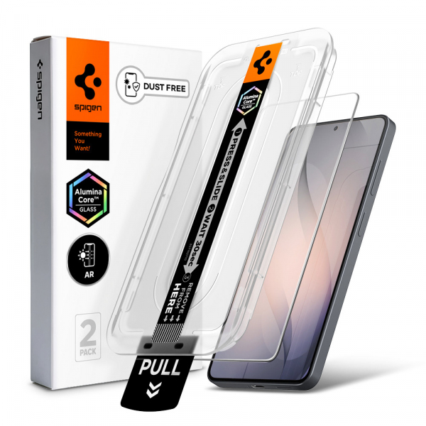 Folie de protectie Ecran Spigen GlastR EZ FIT Pro HD Anti-Reflection pentru Samsung Galaxy S26 S942, Sticla Securizata, Full Glue, Set 2 bucati AGL11092