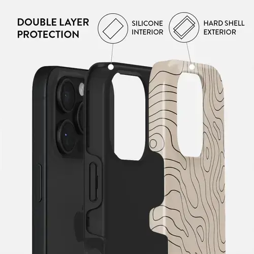 Husa Dual Layer Wild Terrain Burga pentru iPhone 16 Pro, Bej