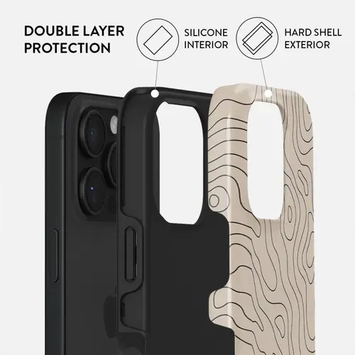 Husa Dual Layer Wild Terrain Burga pentru iPhone 16 Pro, Bej