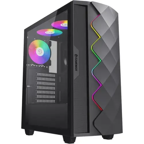 Carcasa Gamemax Diamond CP, Middle Tower, Tempered glass, Negru