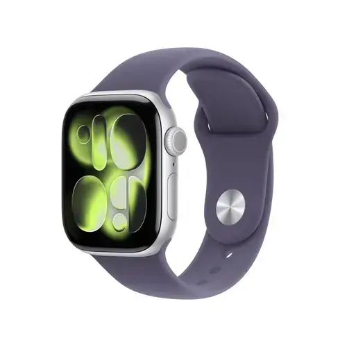 Smartwatch Apple Watch 11, GPS + Cellular, 42mm, Ecran Retina LTPO OLED, Chip S10 cu Procesor Dual-Core, 64GB Flash, Wi-Fi, Bluetooth, Carcasa Aluminiu, Curea Sport Band M/L (Argintiu)