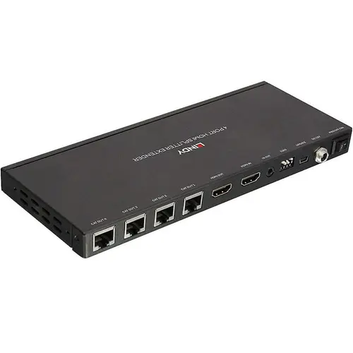 Splitter Extender Lindy LY-38155, 4 Porturi HDMI, IR 50 metri (Negru)