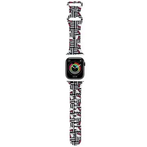 Curea Hello Kitty Silicone Kitty Heads & Stripes pentru Apple Watch 42mm / 41mm / 40mm / 38mm Series, Negru