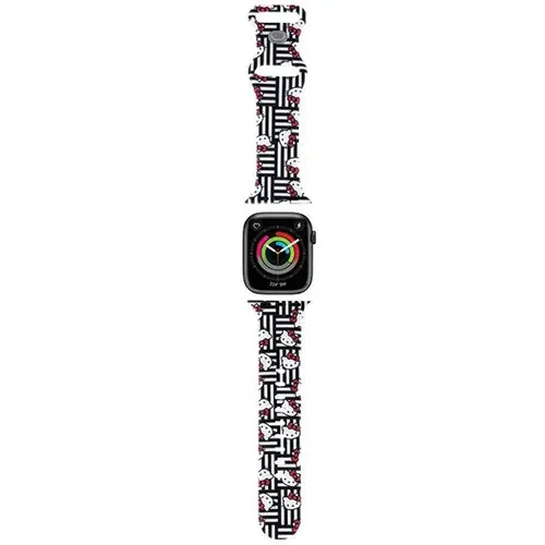 Curea Hello Kitty Silicone Kitty Heads & Stripes pentru Apple Watch 42mm / 41mm / 40mm / 38mm Series, Negru