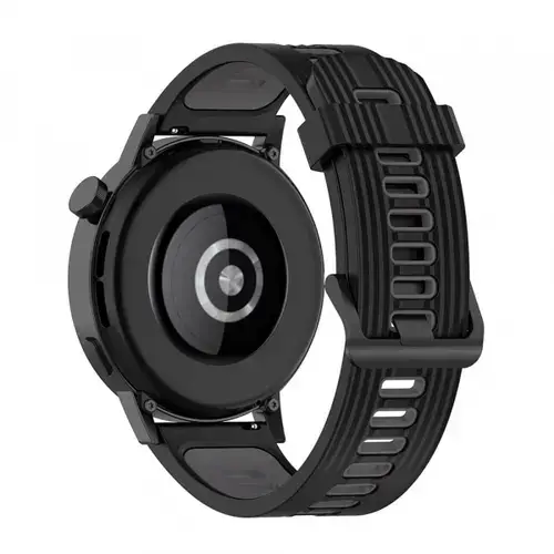 Curea Techsuit W002 pentru Samsung Galaxy Watch / Huawei Watch Series, 20mm, Negru