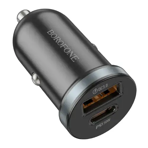 Incarcator Auto Borofone BZ22 Scenery, 30 W, 3 A, USB-A, USB-C (Negru)