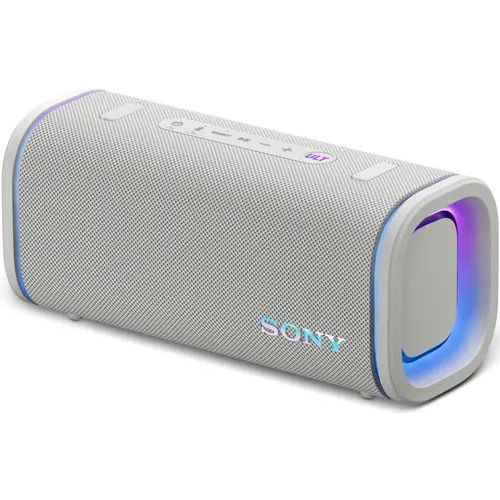 Boxa portabila Sony ULT FIELD 5 SRS-ULT50W, Bluetooth 5.3, 2 moduri ULT Power Sound, Lumini 360, Autonomie 25 ore, Rezistenta la apa IP67 (Alb)
