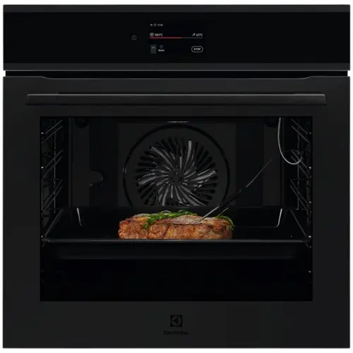 Cuptor incorporabil Electrolux EOE9P3XT, 71 l, Conectivitate WI-FI, 85 de programe predefinite, TFT Activ (Supex4), Autocuratare pirolitica, Grill, Senzor gatire, Ghidaj telescopic pe 1 nivel, Convectie, Clasa A++ (Negru mat)