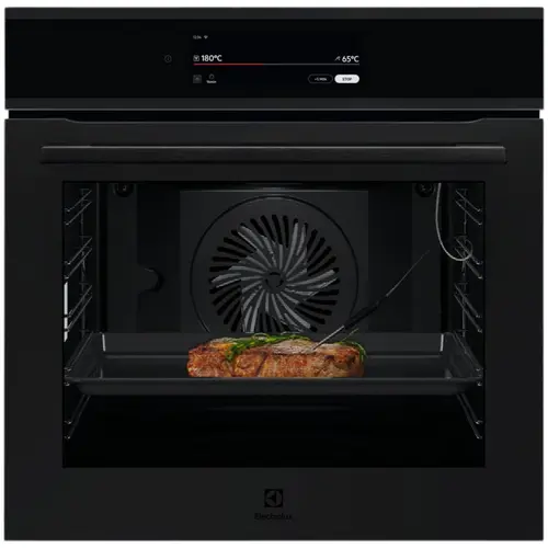 Cuptor incorporabil Electrolux EOE9P3ST, 71 l, Conectivitate WI-FI, 103 de programe predefinite, TFT Activ (Supex8), Autocuratare pirolitica, Grill, Senzor gatire, Ghidaj telescopic pe 1 nivel, Convectie, Clasa eficienta energetica A++ (Negru mat)