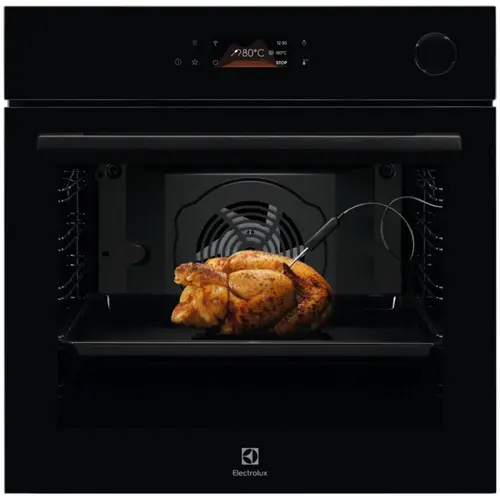 Cuptor incorporabil Electrolux LOC8H39WZ, 72 l, SteamCrisp-gatire cu abur, Conectivitate WI-FI, Afisaj digital, Meniu in limba romana, 167 programe predefinite, Timer cu display electronic, Grill, Senzor gatire, Clasa energetica A+, Sticla neagra (Negru)