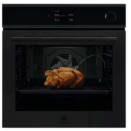 Cuptor electric multifunctional Electrolux EOC9P3XT, SteamCrisp gatire cu abur, WI-FI, TFT Activ (Supex4), Meniu in limba romana, 75 programe predefinite, Autocuratare pirolitica, Timer cu display electronic (Negru)