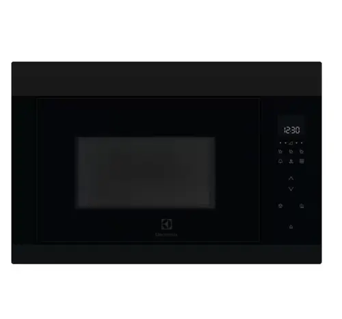 Cuptor cu microunde incorporabil Electrolux LMF4263TET, 25 l, 900 W, Grill 800 W, Afisaj digital, Avertizare sonora, Timer electronic, Functie decongelare, Diametru platan 325 mm (Negru mat)