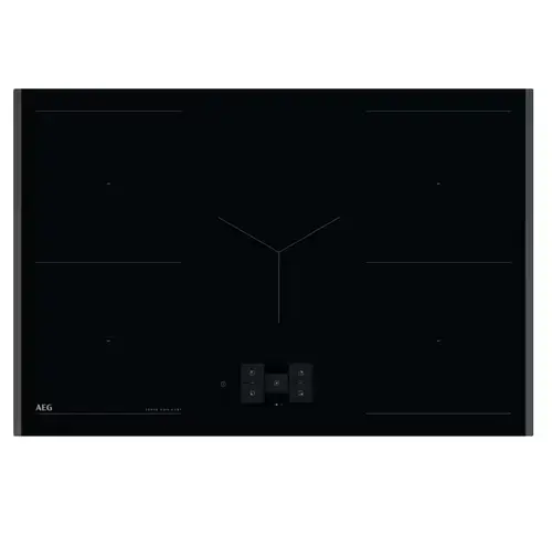 Plita incorporabila AEG Seria 9000 TH85IM30FB, 5 zone de gatit 80 cm, SenseBoil&Fry, Ecran TFT, Control touch, Booster, Wi-Fi, Timer (Negru)