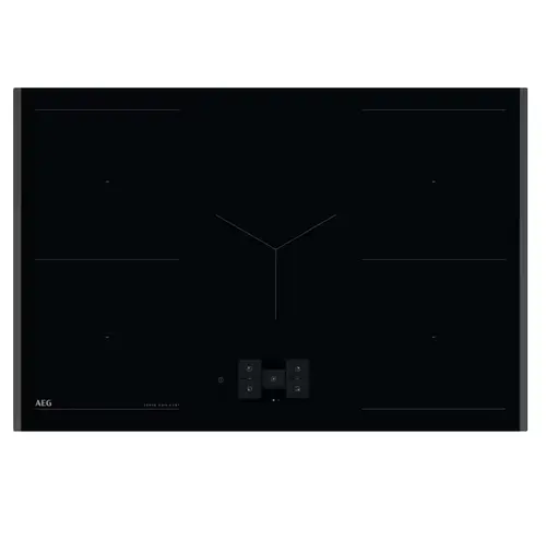 Plita incorporabila AEG Seria 9000 TH85IM30FB, 5 zone de gatit 80 cm, SenseBoil&Fry, Ecran TFT, Control touch, Booster, Wi-Fi, Timer (Negru)