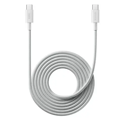 Cablu de date Xiaomi BHR087AGL, 6A, USB-C la USB-C, 2m (Alb)