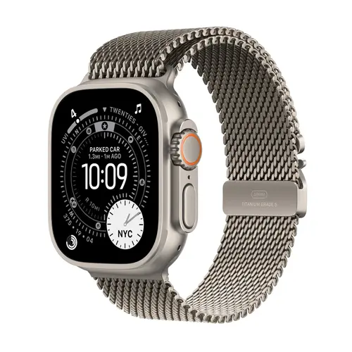Smartwatch Apple Watch Ultra 3, 49mm, GPS + Cellular, Ecran Retina LTPO OLED, Chip S10 cu Procesor Dual-Core, 64GB Flash, Wi-Fi, Bluetooth, NFC, Milanese Loop Large (Argintiu)