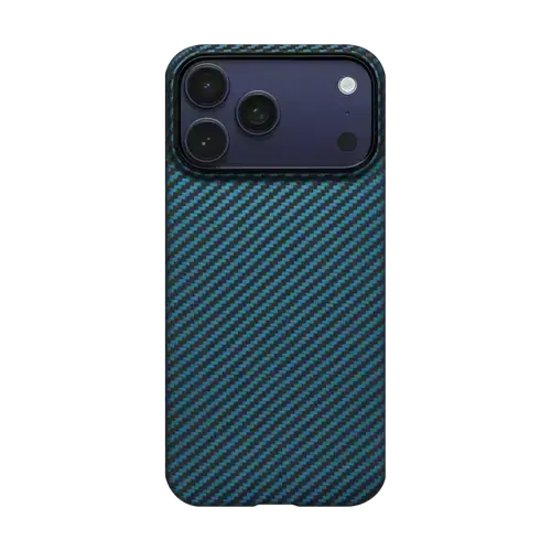 Husa Protectie Spate Pitaka pentru iPhone 17 Pro, MagEZ 7 Pro, 600D, Ultra-Slim (Negru/Albastru)
