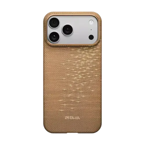 Husa Protectie Spate Pitaka KI1705AG pentru AppleiPhone 17 Pro Ultra-Slim, Golden Glint (PitaTap) (Auriu)