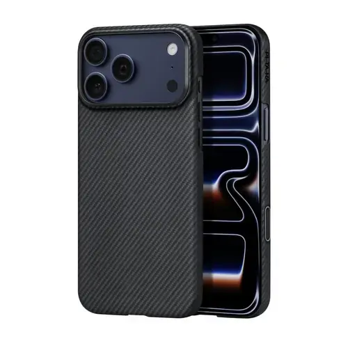 Husa Protectie Spate Pitaka KI1701BPM pentru iPhone 17 Pro Max, MagEZ 7 600D, Ultra-Slim, MagSafe (Negru/Gri)