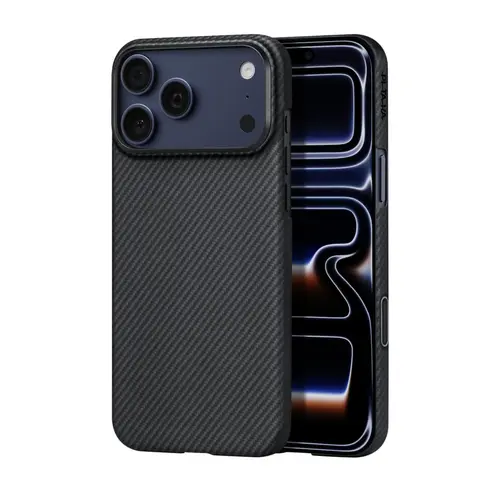 Husa Protectie Spate Pitaka KI1701BPM pentru iPhone 17 Pro Max, MagEZ 7 600D, Ultra-Slim, MagSafe (Negru/Gri)