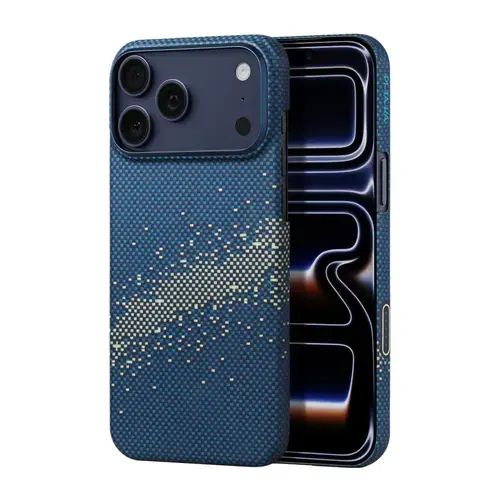 Husa Protectie Spate Pitaka KI1705MP pentru iPhone 17 Pro, MagEz 7, Ultra-Slim, StarPeak Milky Way Galaxy (Albastru)
