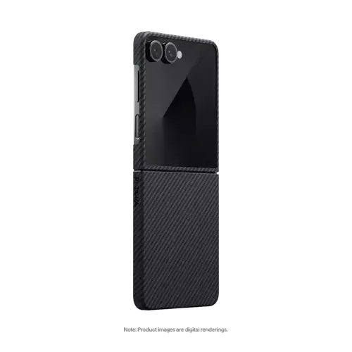 Husa Protectie Spate Pitaka FBFLIP7 pentru Samsung Galaxy Z Flip7, MagEZ 7, 600D, Ultra-Slim (Negru/Gri)