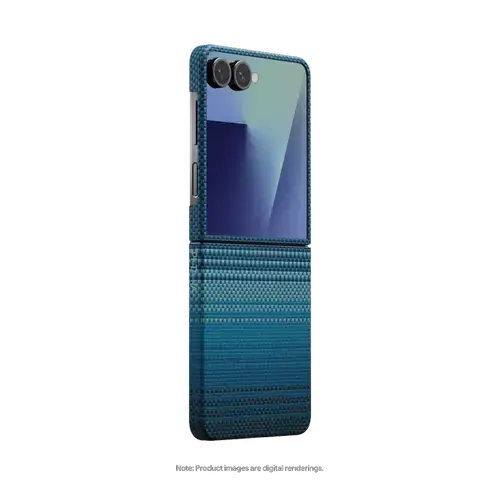 Husa Protectie Spate Pitaka FMFLIP7 pentru Samsung Galaxy Z Flip7, MagEZ 7, Ultra-Slim, MagSafe (Albastru)
