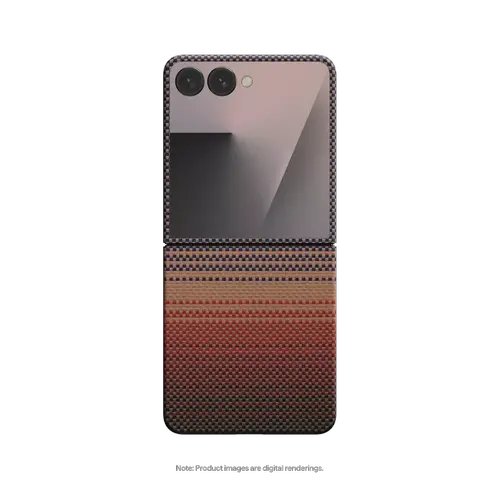 Husa Protectie Spate Pitaka FSFLIP7 pentru Samsung Galaxy Z Flip7, MagEZ 7, Ultra-Slim, MagSafe (Rosu)