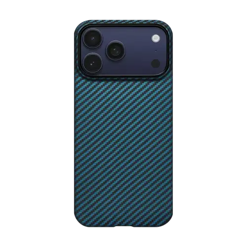 Husa Protectie Spate Pitaka pentru Apple iPhone 17 Pro Max, MagEZ 7 1500D, Ultra-Slim, MagSafe (Negru/Albastru)