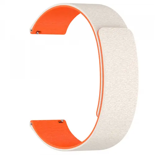 Curea Techsuit W074 pentru Samsung Galaxy Watch Series, 20mm, Bej/Portocaliu