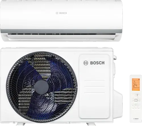 Aparat de aer conditionat Bosch Climate 2000, 12000 BTU, Clasa A++/A+, Inverter, Catalizator rece, Ionizare, Follow Me, Wind avoid me (Alb)