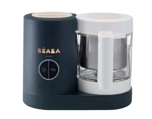 Robot Beaba Babycook Neo Night Blue compatibil cu aplicatia Beaba & Me (Alb/Albastru)