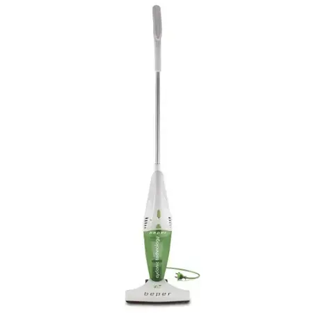 Aspirator vertical 2in1 BEPER BP50451, 1500 W, Recipient detasabil, Sistem de filtrare in trei etape (Alb/Verde)