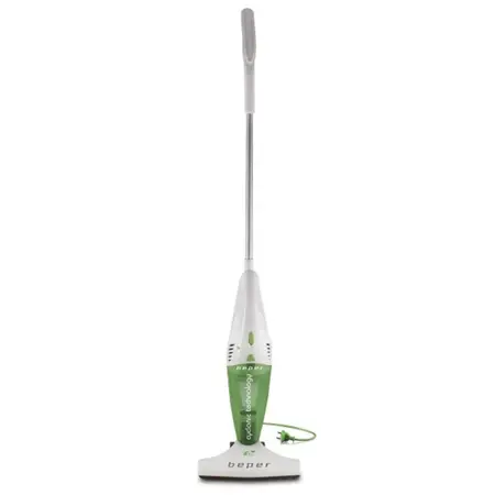 Aspirator vertical 2in1 BEPER BP50451, 1500 W, Recipient detasabil, Sistem de filtrare in trei etape (Alb/Verde)