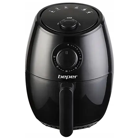 Friteuza cu aer cald BEPER BP101001, 2l, 1000 W, Temperatura ajustabila 0-200 C (Negru)