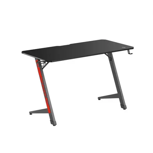 Birou Gaming Serious Razor, Iluminare ambientala LED, Negru/Rosu
