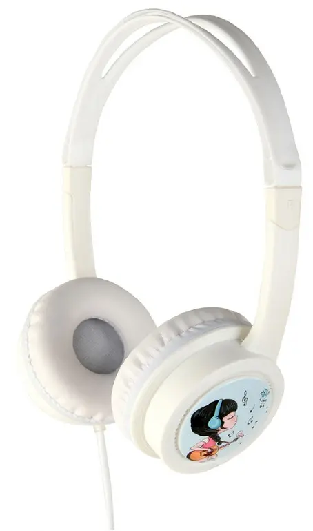 Casti Gembird MHP-JR-W, cu fir, multimedia, Jack 3.5 mm, pentru copii (Alb)