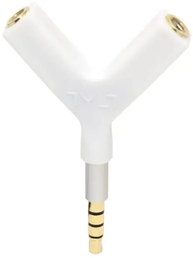 Adaptor Audio Tylt Y-SPLIT, 2x Jack 3.5mm (Alb)