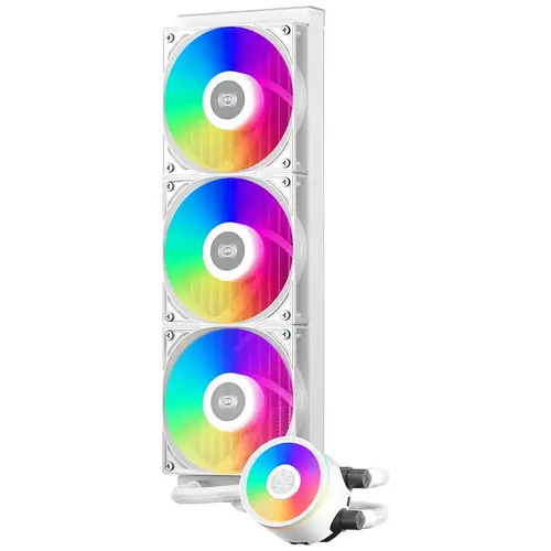 Cooler CPU PCCooler DA360 Pro aRGB, 3 x 120mm, 500 - 2200 RPM, iluminare RGB (Alb)