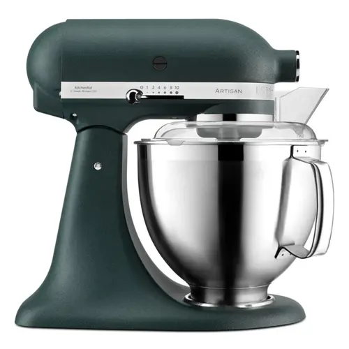 Mixer profesional KitchenAid Artisan Elegance KSM185PSEPP, 4.8 l/ 3 l, 300 W, Carlig aluat, Batator 6 fire (Verde)