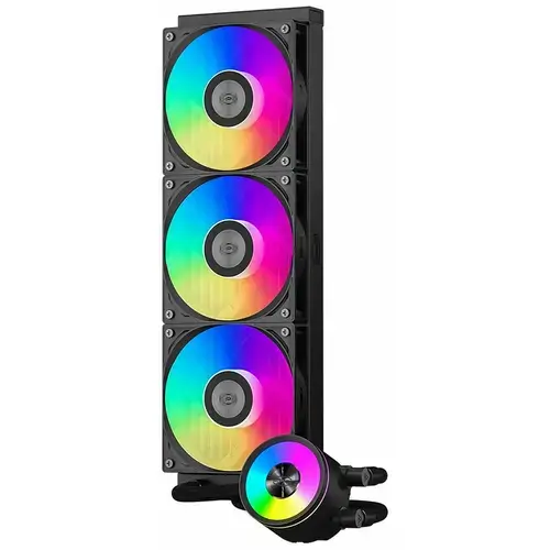 Cooler CPU PCCooler DA360 Pro aRGB, 3 x 120mm, 500 - 2200 RPM, iluminare RGB (Negru)