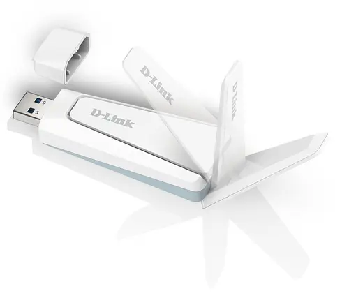 Placa de retea D-Link AX18U, Wi-Fi 6, USB 3.0, port, 1800 Mbps, 1 x antena externa (Alb)