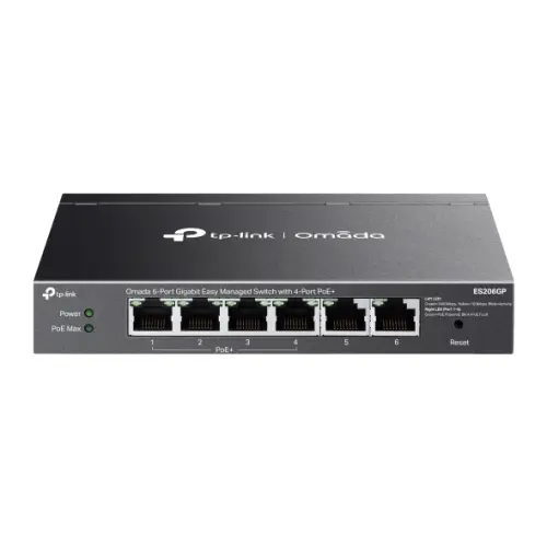 Switch TP-Link Omada ES206GP, 6 Porturi, Gigabit, (4 PoE+)