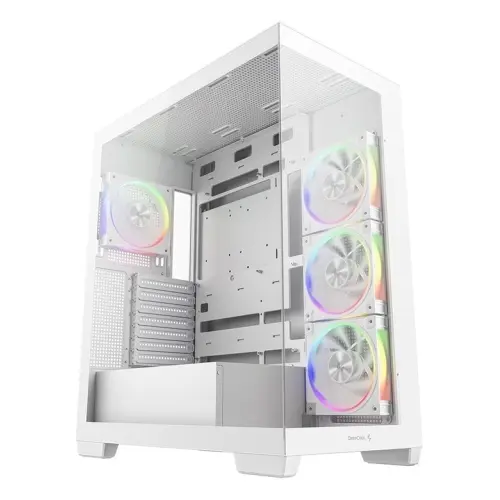 Carcasa Deepcool CG580 4F V2, Middle Tower, fara sursa, Tempered glass (Alb)