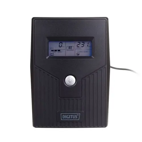 UPS Digitus, Line/ Ineractive LCD 600VA/360W 1x12V/7Ah AVR 2xSchuko USB RJ11, Negru