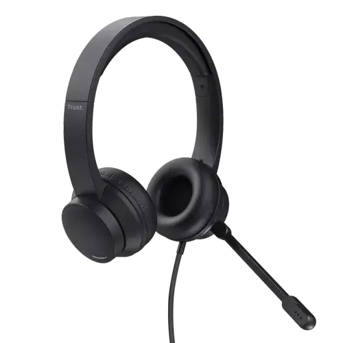 Casti Stereo Trust Ayda, cu fir, Microfon (Negru)