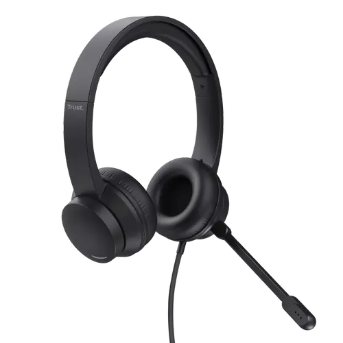 Casti Stereo Trust Ayda, cu fir, Microfon (Negru)